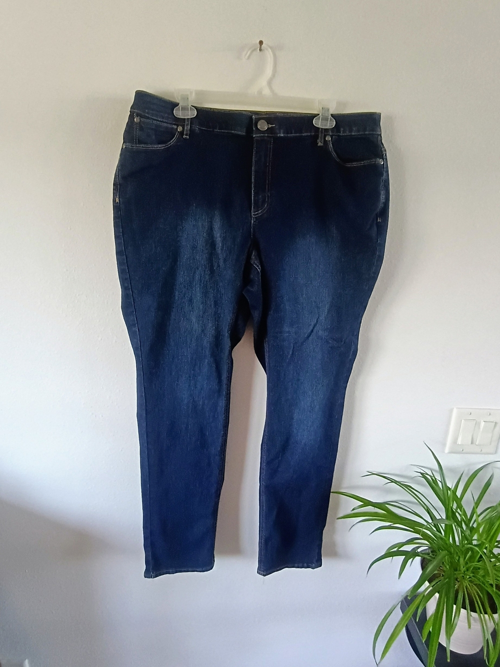 CJ Banks Dark Wash Stretch Straight Leg Ankle Jeans Women's Plus Approx 22W